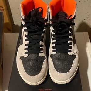 Jordan Men's High-Top Sneakers in Black, Gray & Orange
